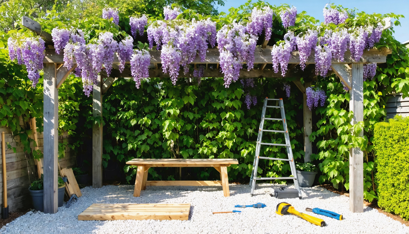 découvrez notre guide simple et efficace pour construire une pergola idéale pour vos glycines, alliant design et solidité pour sublimer votre jardin.